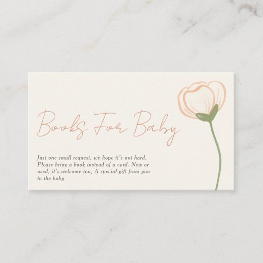 Soft Pastel Boho Baby Shower Book Request エンクロージャーカード (正面)