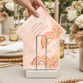 Soft Pastel Boho Rainbow Baby Shower スタンダードカクテルナプキン