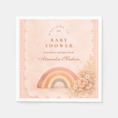 Soft Pastel Boho Rainbow Baby Shower スタンダードカクテルナプキン (正面)