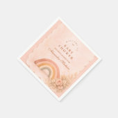Soft Pastel Boho Rainbow Baby Shower スタンダードカクテルナプキン (角)