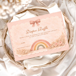 Soft Pastel Boho Rainbow Diapper Raffle エンクロージャーカード
