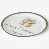 Soft Pastel Christmas Custom Family Name Party  ペーパープレート (アングル)