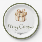 Soft Pastel Christmas Custom Family Name Party  ペーパープレート (正面)