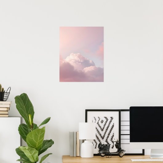 Soft Pastel Cloud Sky Art Print ポスター (ホームオフィス)