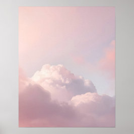 Soft Pastel Cloud Sky Art Print ポスター
