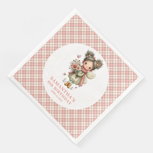 Soft Pastel Fairy Cute 1st Birthday Party Napkins (コーナー)