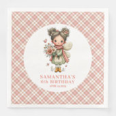 Soft Pastel Fairy Cute 1st Birthday Party Napkins (正面)