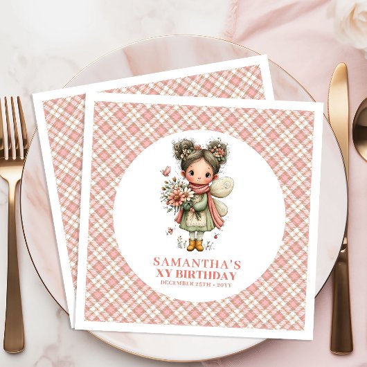 Soft Pastel Fairy Cute 1st Birthday Party Napkins