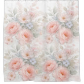 Soft Pastel Floral Bouquet シャワーカーテン (正面)