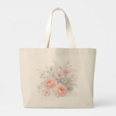 Soft Pastel Floral Bouquet ラージトートバッグ (裏面)