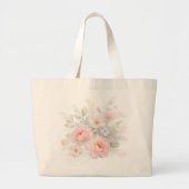 Soft Pastel Floral Bouquet ラージトートバッグ (正面)