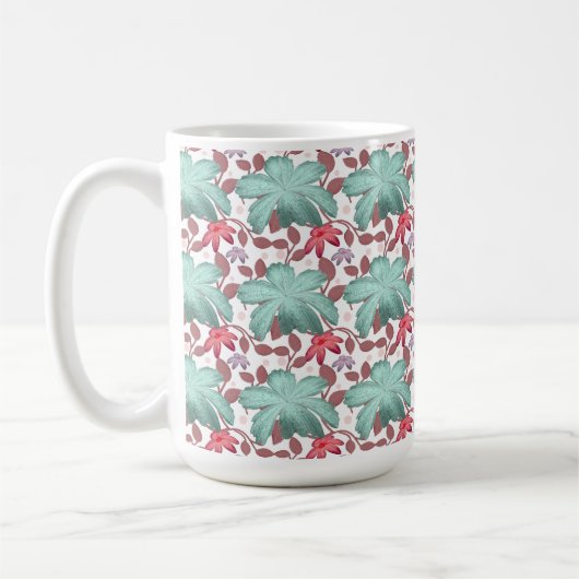 Soft Pastel Floral Pattern | Elegant floral  コーヒーマグカップ (左)