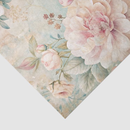 Soft Pastel Floral Pattern with Peonies 薄葉紙 (詳細)