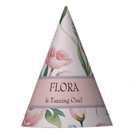 Soft Pastel Floral Personalized Birthday パーティーハット