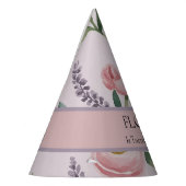 Soft Pastel Floral Personalized Birthday パーティーハット (左)