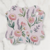 Soft Pastel Floral Personalized Birthday Thank You フェイバータグ (裏面)