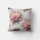 Soft Pastel Floral Pillow – Elegant Botanical Home クッション (正面)