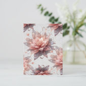 Soft Pastel Floral Postcard – Elegant Botanical  ポストカード (スタンド正面)
