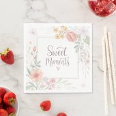 Soft Pastel Floral “Sweet Moments” Spring Design スタンダードランチョンナプキン (インサイチュ)