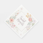 Soft Pastel Floral “Sweet Moments” Spring Design スタンダードランチョンナプキン (角)