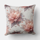Soft Pastel Floral Throw Pillow 20x20 – Botanical  クッション (裏面)