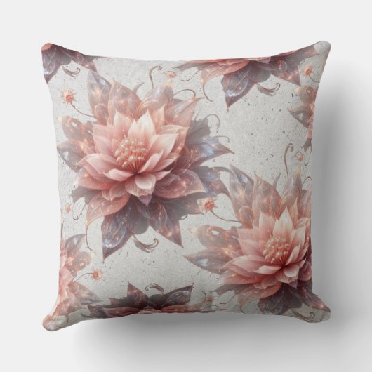 Soft Pastel Floral Throw Pillow 20x20 – Botanical クッション (裏面)