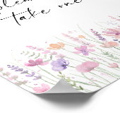 Soft Pastel Floral Wildflower Wedding Favors Sign ポスター (角)
