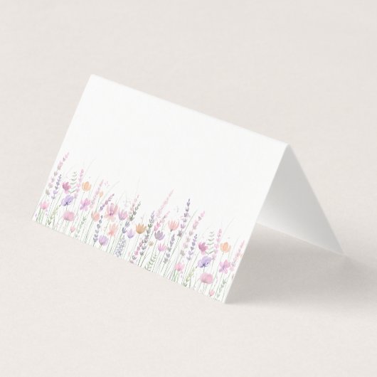 Soft Pastel Floral Wildflower Wedding Place Card (裏面)