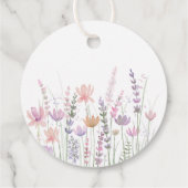 Soft Pastel Floral Wildflower Wedding Thank You フェイバータグ (裏面)