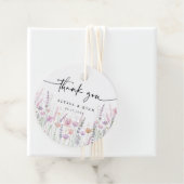 Soft Pastel Floral Wildflower Wedding Thank You フェイバータグ (インサイチュ)