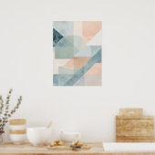 Soft Pastel Geometry – Abstract Modern Art Print ポスター (キッチン)