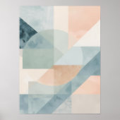 Soft Pastel Geometry – Abstract Modern Art Print ポスター (正面)