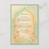 Soft Pastel Gold Floral Arch Wedding  エンクロージャーカード (正面)