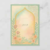 Soft Pastel Gold Floral Arch Wedding  エンクロージャーカード (裏面)