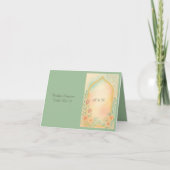 Soft Pastel Gold Floral Arch Wedding guest card サンキューカード (正面)