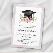 Soft Pastel Graduate Cap With Flowers Graduation 招待状