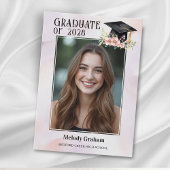 Soft Pastel Graduate Cap With Flowers Graduation 招待状