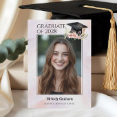 Soft Pastel Graduate Cap With Flowers Graduation I 招待状