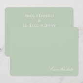 Soft Pastel Green Modern Save the date セーブザデート (正面/裏面)