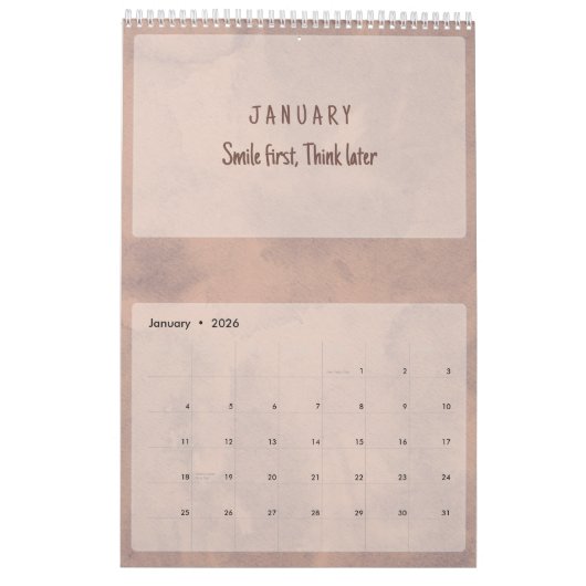 Soft Pastel Inspirational Art Calendar カレンダー (1月 2026)