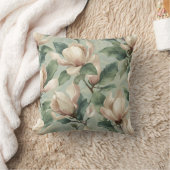 Soft Pastel Magnolia Floral Design クッション (ブランケット)