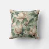 Soft Pastel Magnolia Floral Design クッション (裏面)