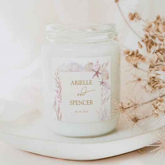 Soft Pastel Ocean Under the Sea Wedding Favors スクエアシール