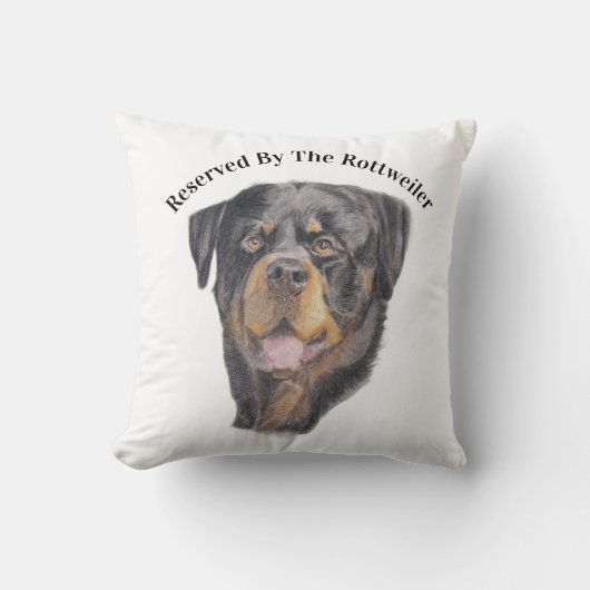 Soft Pastel of a Rottweiler Throw Cushion クッション (正面)