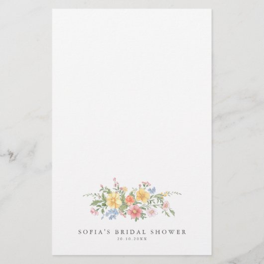 Soft Pastel Ornate Bridal Shower Who Am I Game (裏面)