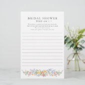 Soft Pastel Ornate Bridal Shower Who Am I Game (スタンド正面)