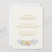 Soft Pastel Ornate Spring All in One Gold Wedding 招待状 (裏面)
