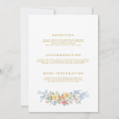 Soft Pastel Ornate Spring All in One Gold Wedding 招待状 (裏面)