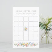 Soft Pastel Ornate Spring Bridal Shower Bingo Game (スタンド正面)