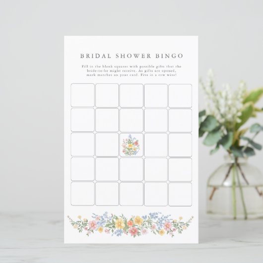 Soft Pastel Ornate Spring Bridal Shower Bingo Game (スタンド正面)